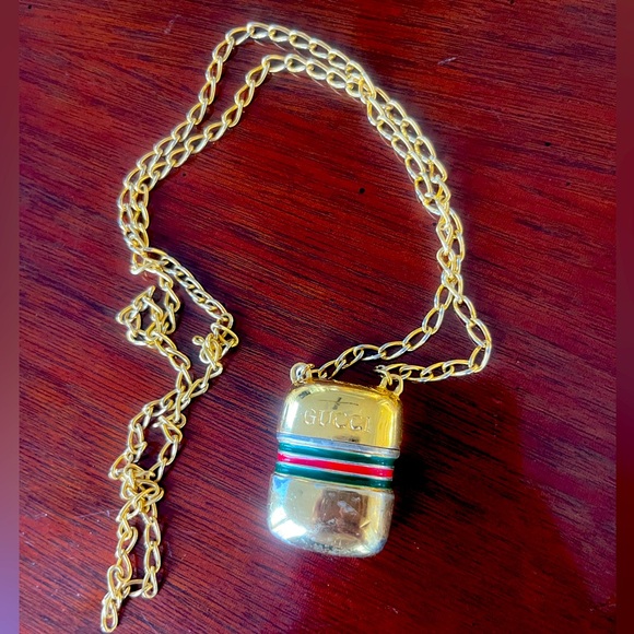 Gucci Gold Pendant Pill Box  Necklace Vintage from Japan - Picture 1 of 4